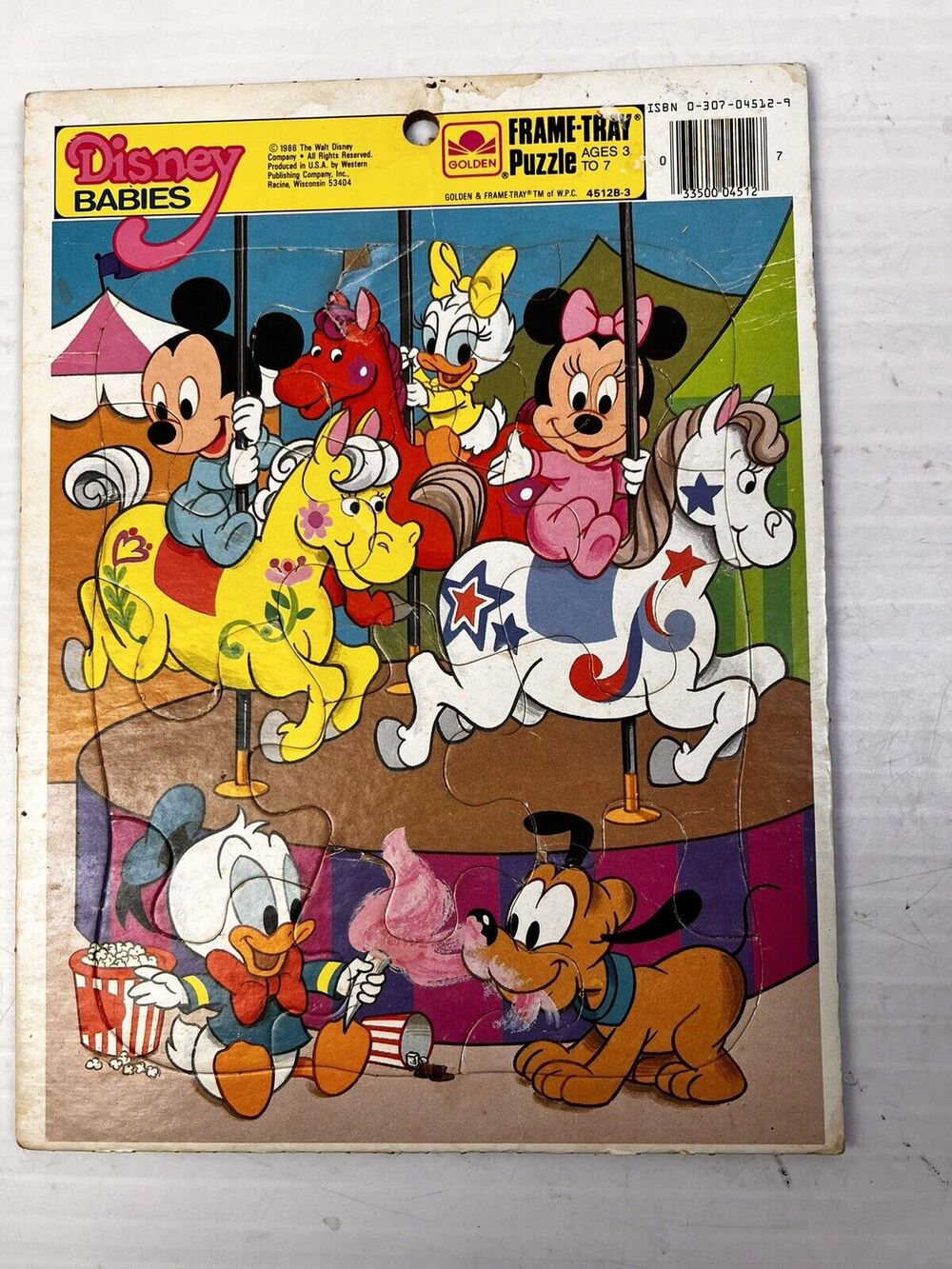 Disney Babies Frame Tray Puzzle Vintage 1986 Golden Children Mickey Minnie USA